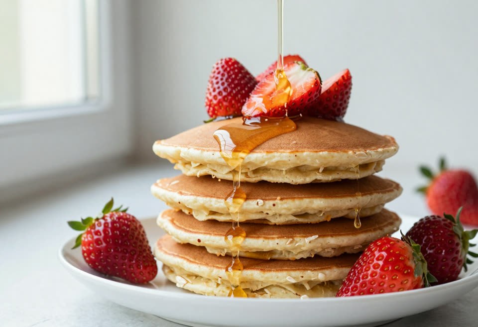 Tortitas de avena y queso batido