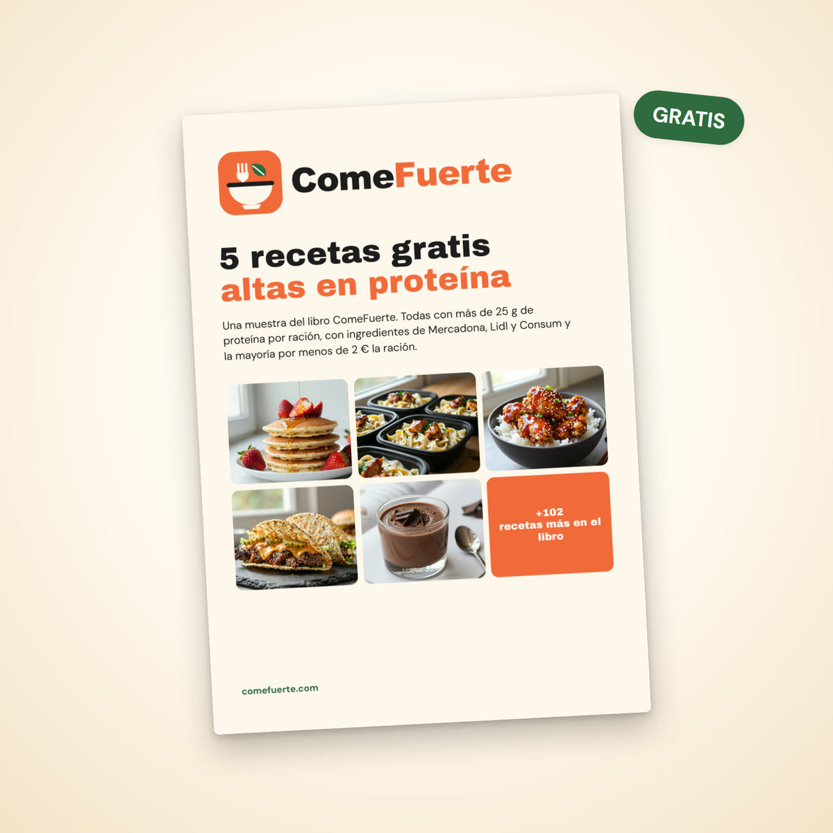 Portada del regalo: 5 recetas gratis altas en proteína